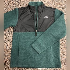 Kids North Face Denali Fleece Green Quarter Zip Jacket